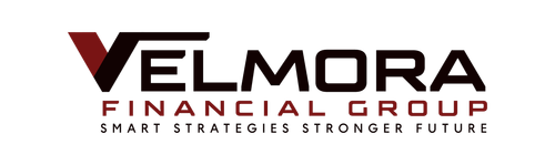 Velmora Financial Group logo with tagline: Smart Strategies Stronger Future.