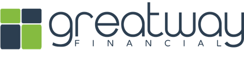 greatway FINANCIAL logo with a 2x2 grid of rounded green and dark blue squares on the left.