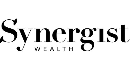 Synergist Wealth logo: 'Synergist' in black serif font, 'WEALTH' in smaller, spaced capital letters.