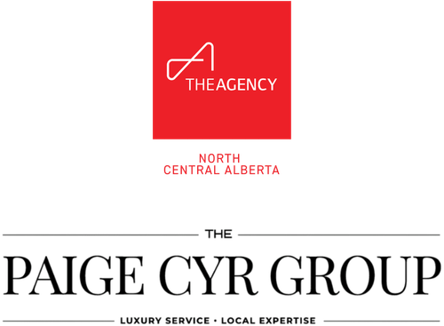 The Agency North Central Alberta and The Paige Cyr Group logos: Luxury service, local expertise.